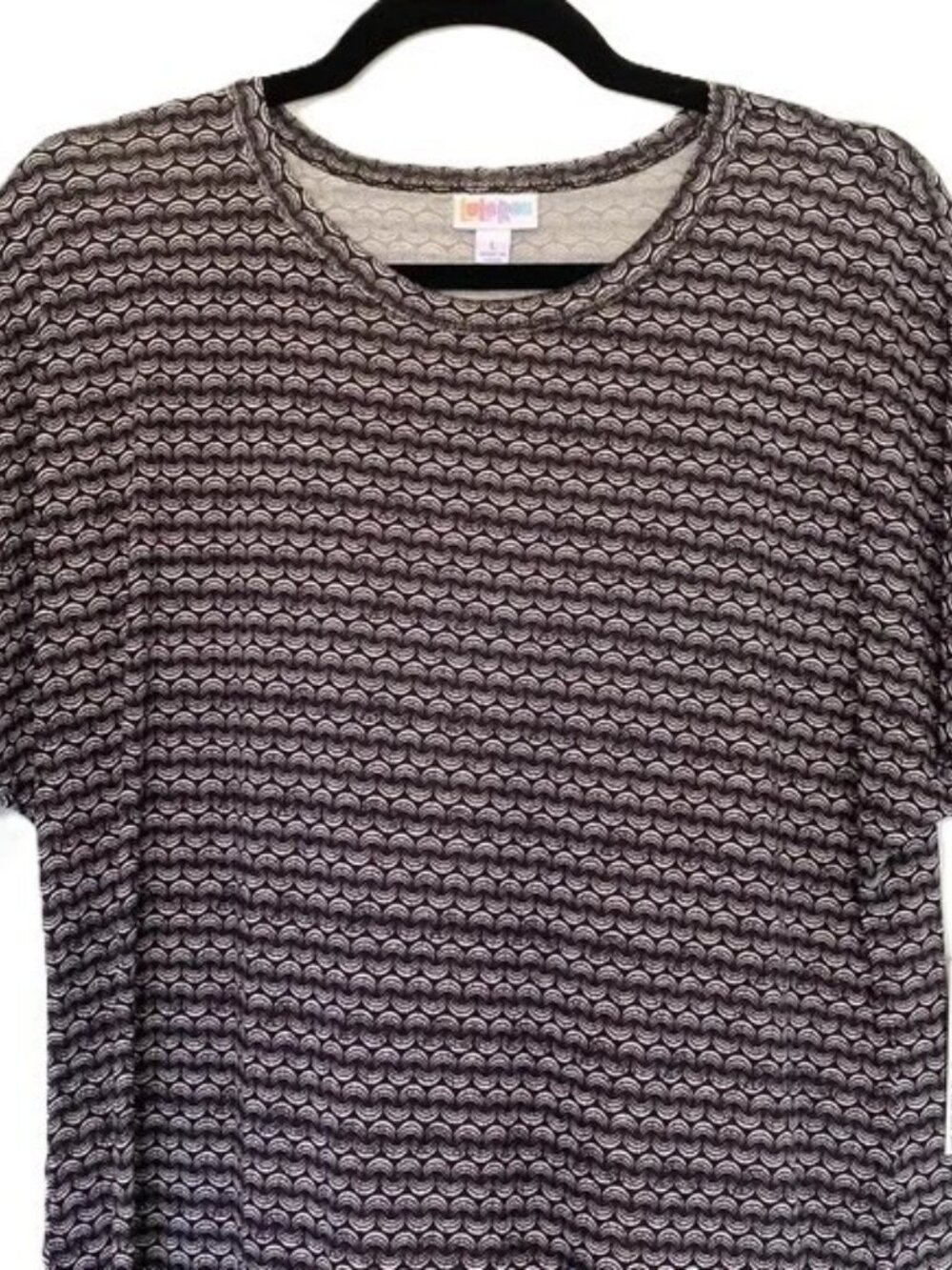Short Sleeve Maxi Dress Size Large Black White LuLaRoe Maria